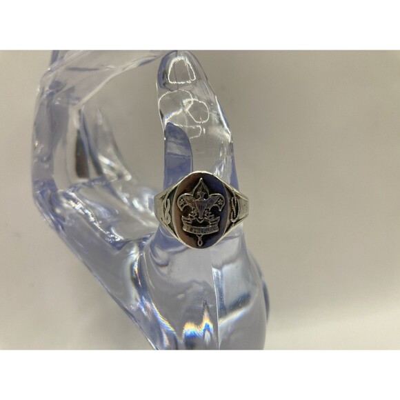 Vintage Sterling Silver .925 BSA Boy Scouts of America Size 10 Ring - Picture 1 of 6